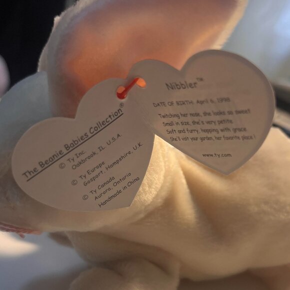 TY Beanie Baby Nibbler the Bunny Rabbit Plush - Picture 4 of 5